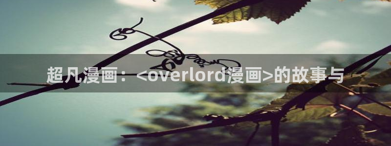 在线51漫画：超凡漫画：<overlord漫画>的故事与